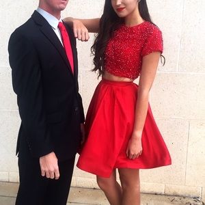 Sherri Hill red short two piece dress